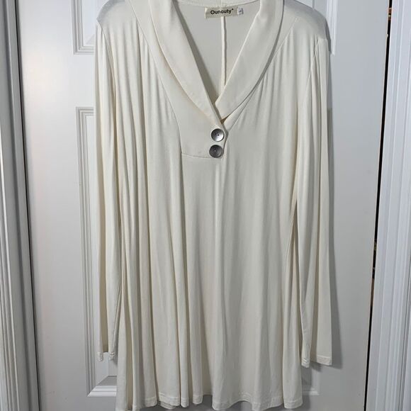 Ouncuty Size Large cream mini dress and/or tunic - Picture 1 of 6